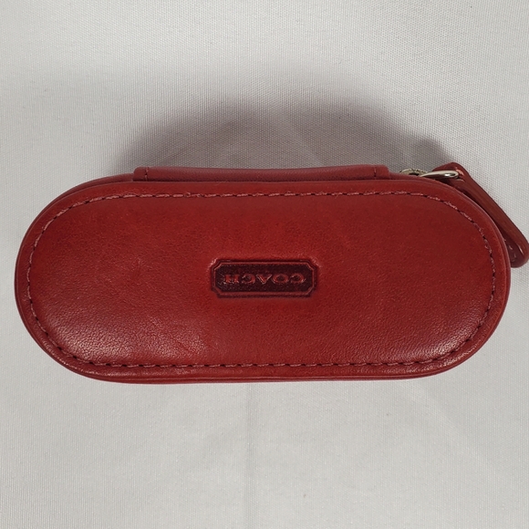 Coach Red Lipstick Holder Case With Mirror Vtg - Picture 3 of 9